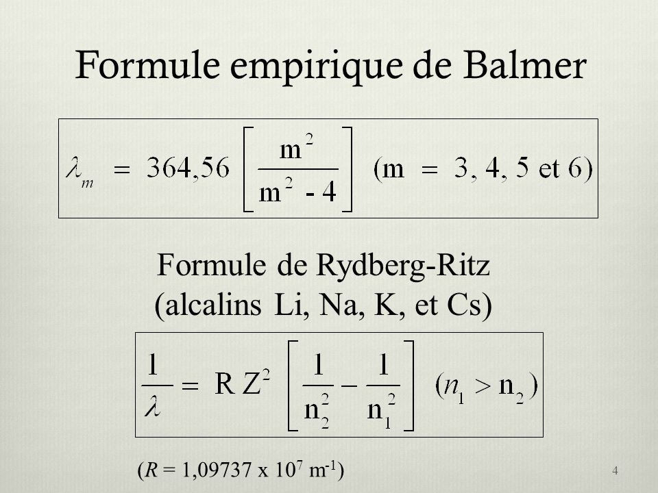 Formule De Rydberg Exemple